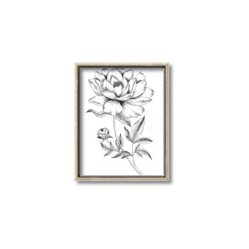 Picture of Flowers and leaves (Foil) _GroupedProduct_Rectangle_Portrait_Canvas_Framed_