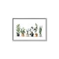 Picture of Pots with plants _GroupedProduct_Rectangle_Landscape_Canvas_Framed_