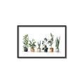 Picture of Pots with plants _GroupedProduct_Rectangle_Landscape_Canvas_Framed_