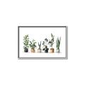 Picture of Pots with plants _GroupedProduct_Rectangle_Landscape_Canvas_Framed_