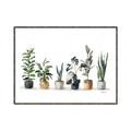 Picture of Pots with plants _GroupedProduct_Rectangle_Landscape_Canvas_Framed_