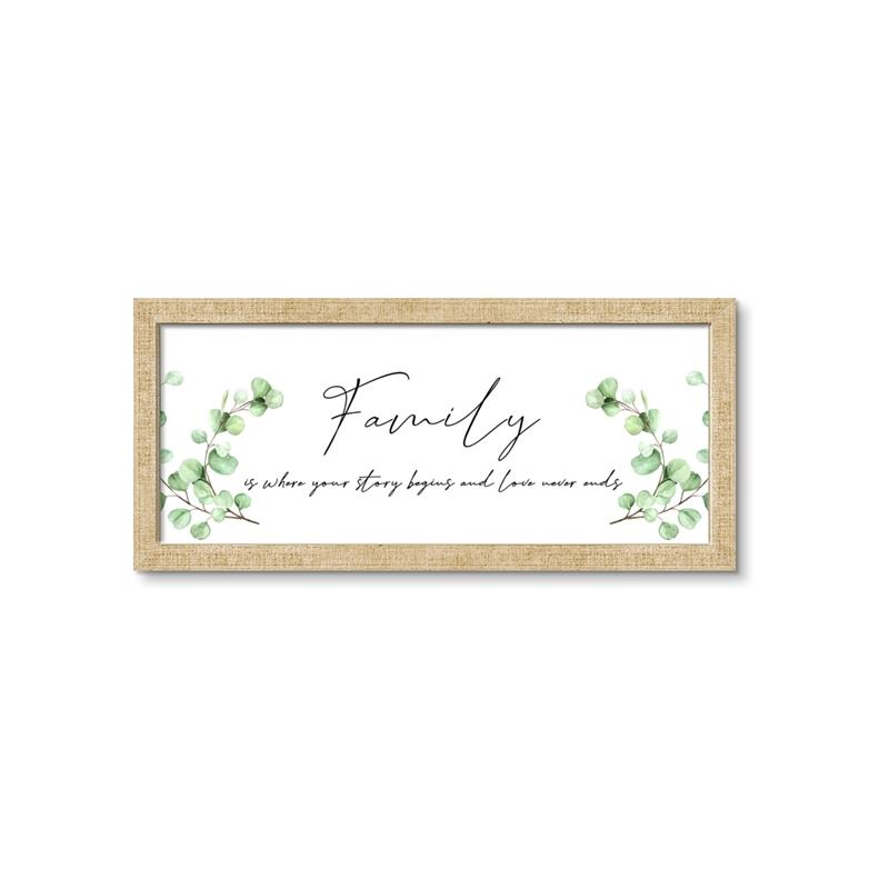 Picture of Story begins with Family _GroupedProduct_Panel_Landscape_Framed_Matted_