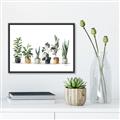 Picture of Pots with plants _GroupedProduct_Rectangle_Landscape_Canvas_Framed_