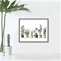 Picture of Pots with plants _GroupedProduct_Rectangle_Landscape_Canvas_Framed_