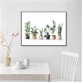 Picture of Pots with plants _GroupedProduct_Rectangle_Landscape_Canvas_Framed_