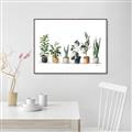 Picture of Pots with plants _GroupedProduct_Rectangle_Landscape_Canvas_Framed_