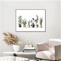 Picture of Pots with plants _GroupedProduct_Rectangle_Landscape_Canvas_Framed_