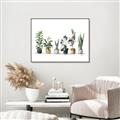 Picture of Pots with plants _GroupedProduct_Rectangle_Landscape_Canvas_Framed_