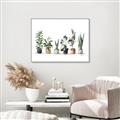 Picture of Pots with plants _GroupedProduct_Rectangle_Landscape_Canvas_Framed_