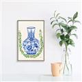 Picture of Blue vase II _GroupedProduct_Rectangle_Portrait_Canvas_Framed_