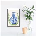 Picture of Blue vase II _GroupedProduct_Rectangle_Portrait_Canvas_Framed_