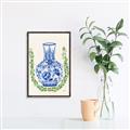 Picture of Blue vase II _GroupedProduct_Rectangle_Portrait_Canvas_Framed_