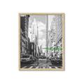 Picture of Big Cat on street of NY _GroupedProduct_Rectangle_Portrait_Framed_Matted_