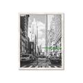Picture of Big Cat on street of NY _GroupedProduct_Rectangle_Portrait_Framed_Matted_