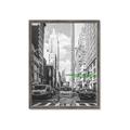 Picture of Big Cat on street of NY _GroupedProduct_Rectangle_Portrait_Framed_Matted_