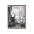 Picture of Big Cat on street of NY _GroupedProduct_Rectangle_Portrait_Framed_Matted_