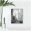 Picture of Big Cat on street of NY _GroupedProduct_Rectangle_Portrait_Canvas_Framed_