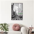 Picture of Big Cat on street of NY _GroupedProduct_Rectangle_Portrait_Canvas_Framed_