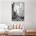 Picture of Big Cat on street of NY _GroupedProduct_Rectangle_Portrait_Canvas_Framed_