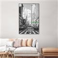 Picture of Big Cat on street of NY _GroupedProduct_Rectangle_Portrait_Canvas_Framed_