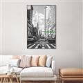 Picture of Big Cat on street of NY _GroupedProduct_Rectangle_Portrait_Canvas_Framed_