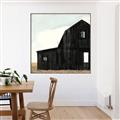 Picture of Big Black Barn _GroupedProduct_Square_Canvas_Framed_