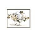 Picture of White Hydrangea in a Vase _GroupedProduct_Rectangle_Landscape_Canvas_Framed_
