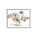 Picture of White Hydrangea in a Vase _GroupedProduct_Rectangle_Landscape_Canvas_Framed_