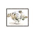 Picture of White Hydrangea in a Vase _GroupedProduct_Rectangle_Landscape_Canvas_Framed_