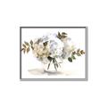 Picture of White Hydrangea in a Vase _GroupedProduct_Rectangle_Landscape_Canvas_Framed_