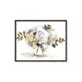 Picture of White Hydrangea in a Vase _GroupedProduct_Rectangle_Landscape_Canvas_Framed_
