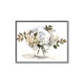 Picture of White Hydrangea in a Vase _GroupedProduct_Rectangle_Landscape_Canvas_Framed_