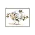 Picture of White Hydrangea in a Vase _GroupedProduct_Rectangle_Landscape_Canvas_Framed_