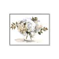 Picture of White Hydrangea in a Vase _GroupedProduct_Rectangle_Landscape_Canvas_Framed_