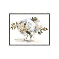 Picture of White Hydrangea in a Vase _GroupedProduct_Rectangle_Landscape_Canvas_Framed_
