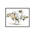 Picture of White Hydrangea in a Vase _GroupedProduct_Rectangle_Landscape_Canvas_Framed_