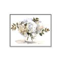 Picture of White Hydrangea in a Vase _GroupedProduct_Rectangle_Landscape_Canvas_Framed_