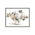 Picture of White Hydrangea in a Vase _GroupedProduct_Rectangle_Landscape_Canvas_Framed_