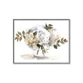 Picture of White Hydrangea in a Vase _GroupedProduct_Rectangle_Landscape_Canvas_Framed_
