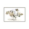 Picture of White Hydrangea in a Vase _GroupedProduct_Rectangle_Landscape_Canvas_Framed_