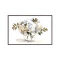 Picture of White Hydrangea in a Vase _GroupedProduct_Rectangle_Landscape_Canvas_Framed_