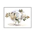 Picture of White Hydrangea in a Vase _GroupedProduct_Rectangle_Landscape_Canvas_Framed_