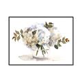 Picture of White Hydrangea in a Vase _GroupedProduct_Rectangle_Landscape_Canvas_Framed_