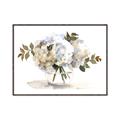 Picture of White Hydrangea in a Vase _GroupedProduct_Rectangle_Landscape_Canvas_Framed_