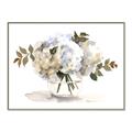 Picture of White Hydrangea in a Vase _GroupedProduct_Rectangle_Landscape_Canvas_Framed_