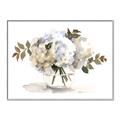 Picture of White Hydrangea in a Vase _GroupedProduct_Rectangle_Landscape_Canvas_Framed_