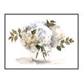 Picture of White Hydrangea in a Vase _GroupedProduct_Rectangle_Landscape_Canvas_Framed_