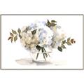 Picture of White Hydrangea in a Vase _GroupedProduct_Rectangle_Landscape_Canvas_Framed_