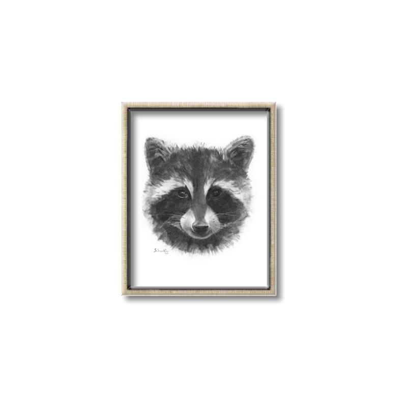 Picture of Raccoon Sketch _GroupedProduct_Rectangle_Portrait_Canvas_Framed_