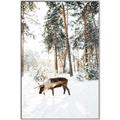 Picture of Moose in the snow _GroupedProduct_Rectangle_Portrait_Photography _GroupedProduct_Rectangle_Portrait_Canvas_Framed_
